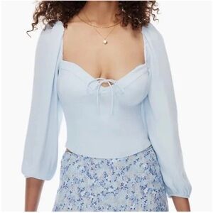 NWT Aritzia Novella Elegant Light Blue Top